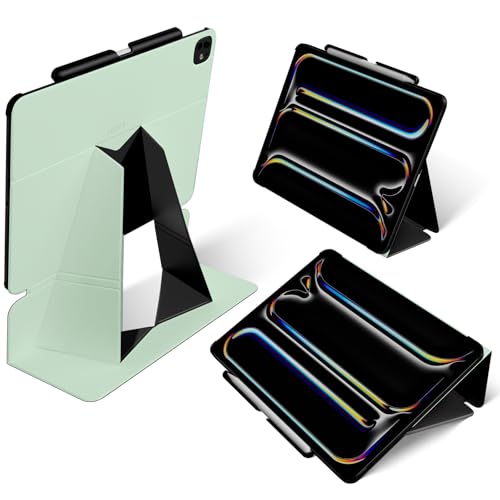 MOFT Hülle für 11'' iPad Pro (M4 2024), Schlanke Schwebender Folio Hülle iPad Ständer mit Bleistifthalter, 4 Verstellbare Winkel, MOVAS Veganes Leder, Auto Weck/Schlaf (Pfefferminz) von MOFT