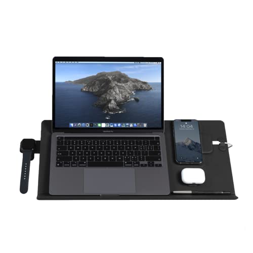 MOFT Multifunktions Schreibtischunterlage Wasserabweisendes PU-Leder, Laptop-Ständer mit Mehreren Winkeln, Tablet-Ständer, Telefonständer, Desktop-Organizer, verstellbare Anzeigetafel von MOFT
