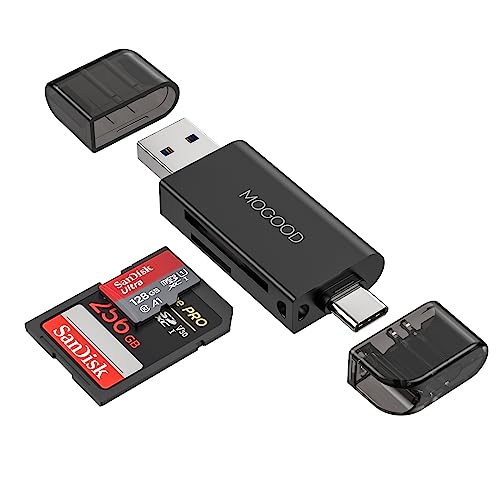 MOGOOD SD Kartenleser USB C Speicherkartenleser USB 2.0 Micro SD Adapter Dual Connector USB 2.0/USB C Speicherkartenleser Adapter Unterstützt SD/Micro SD/SDHC/SDXC/MMC für MacBookPro,iPad Pro,Galaxy S von MOGOOD