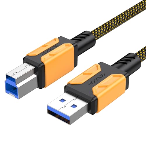 MOGOOD USB 3.0 Drucker Kabel (1M/3.3ft), USB A zu B Upstream Kabel, 5Gbps schnelle Datenübertragung, USB Stecker auf Typ B Stecker für Docking Station, externe Festplatten, Scanner, Drucker und mehr von MOGOOD