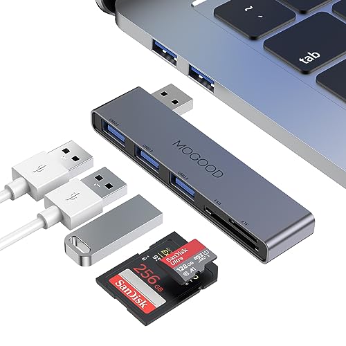 MOGOOD USB 3.0 Hub, USB Hub mit 5-Port geeignet, 5-in-1 USB Adapter auf 1 USB 3.0 Extension, 2 USB 2.0 Extensionund, SD/TF Kartenleser, geeignet für Laptops, Desktops PC, Xbox von MOGOOD