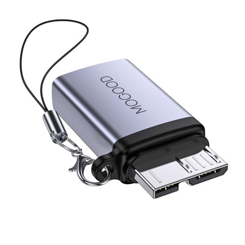 MOGOOD USB C Buchse auf Micro B Stecker Daten Aufladen Adapter, Micro B auf USB C Daten Ladekonverter Adapter für Externe Festplatte SSD Laufwerk, Digitalkamera, Telefon(1 Pack) von MOGOOD
