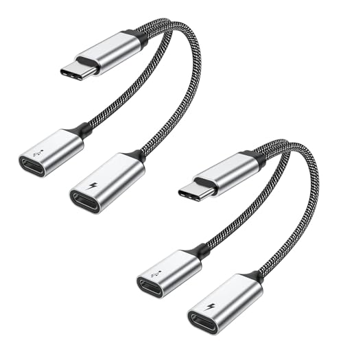 MOGOOD USB C Splitter USB C auf USB C Buchse Adapter USB Y Splitter Kabel (Nicht für Monitor) USB C Stecker auf 2USB C Buchsen Kabel Doppel USB C Anschluss Hub USB C Lade Split Adapter für Mac,Laptop von MOGOOD