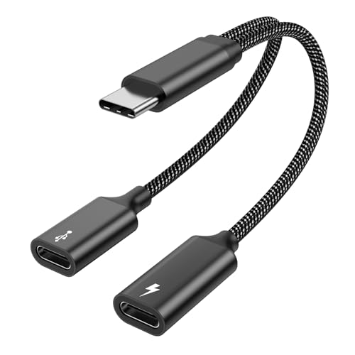 MOGOOD USB C Splitter USB C auf USB C Buchse Adapter USB Y Splitter Kabel (Nicht für Monitor) USB C Stecker auf 2USB C Buchsen Kabel Doppel USB C Anschluss Hub USB C Lade Split Adapter für Mac,Laptop von MOGOOD