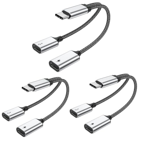 MOGOOD USB C Splitter USB C auf USB C Buchse Adapter USB Y Splitter Kabel (Nicht für Monitor) USB C Stecker auf 2USB C Buchsen Kabel Doppel USB C Anschluss Hub USB C Lade Split Adapter für Mac,Laptop von MOGOOD