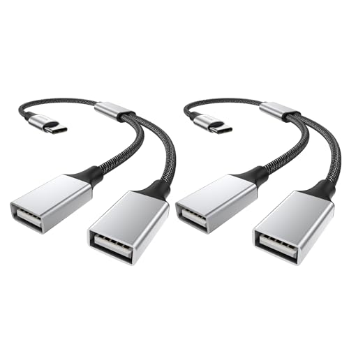 MOGOOD USB C Stecker zu Dual USB Buchse Kabel Adapter,Thunderbolt 3 to Doppel Typ A 2.0 OTG Lade Splitter, Tipo C a Dual USB A Adaptador hembra Converter para iPhone 15, Galaxy Z S20 S22,A54 von MOGOOD