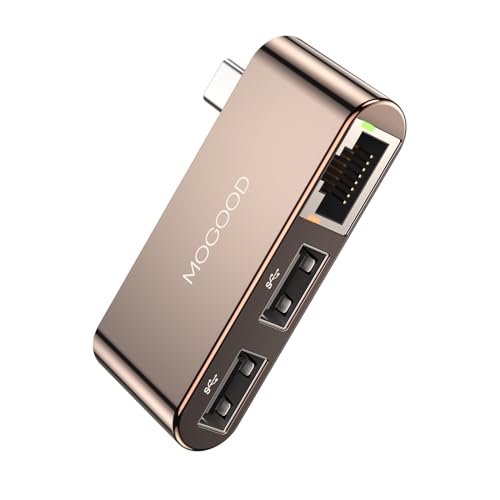 MOGOOD USB C to Ethernet Adapter Type-C Gigabit Ethernet Adapter 1Gbps 3-in-1 USB to RJ45 LAN Network for MacBook Pro/Air, iPhone 15 Pro/Max, Dell XPS, Galaxy S8-S23 and More von MOGOOD