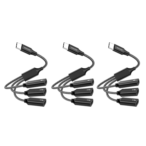 MOGOOD USB C auf USB C Buchse Adapter Y Kabel USB Splitter, USB C Stecker auf 3 USB-C Buchse Kabel Konverter, 3 USB C Ports Ladegerät Hub Netzteil Splitter für Laptop (Nicht für Monitor) von MOGOOD