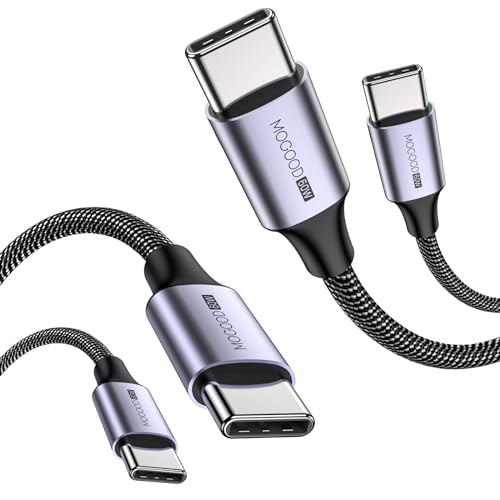 MOGOOD USB C auf USB C Kabel(2 Pack), C Stecker auf C Stecker, 60W Geflochtenes USB C auf C Schnellladekabel für iPhone 15/15 Pro/15 Plus,MacBook Pro,iPad Air 4,Samsung Galaxy S23 Ultra(Schwarz/2M) von MOGOOD