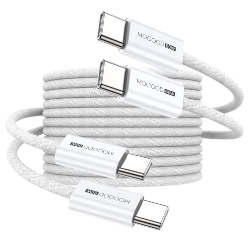 MOGOOD USB C auf USB C Kabel(2-Stück 3M+3M), USB Typ C PD Ladekabel Nylon für iPhone15/15 Pro/15 Pro Max, Samsung Galaxy S23 /S22, Pixel und mehr(weiß) von MOGOOD