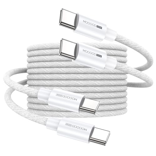 MOGOOD USB C auf USB C Kabel, 2 Stück USB Typ C 100W PD 3.0 Schnellladekabel USB C zu USB C für iPhone15/15 Pro/15 Pro Max, Samsung Galaxy S23 /S22, iPad Pro, Xiaomi 14 und mehr(weiß,1M+1M) von MOGOOD