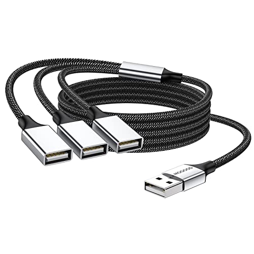 USB 3 Port Splitter Kabel MOGOOD USB Typ B Splitter 1 Stecker auf 3 Buchse USB 2.0 Adapter Netz kabel Verl ngerungshub zum Aufladen/Daten übertragung/Laptop/Mac (1m, Schwarz) von MOGOOD