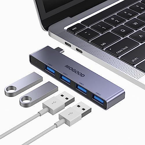 USB C Hub MOGOOD 3 Ports USB 2.0 und 1xUSB 3.0 Adapter OTG USB Type C Hub Splitter Kabel Ultra Slim Data Hub kompatibel mit MacBook,iPad Air,Surface Pro,Galaxy S23/S22,Galaxy Tab S8 und mehr Geräten von MOGOOD