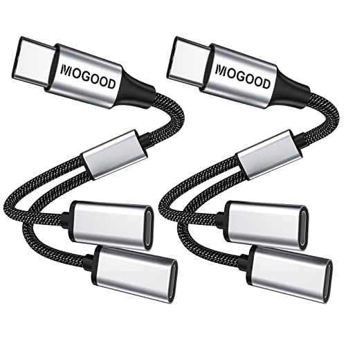 USB C auf USB C Buchse Adapter USB Y Splitter Kabel, USB C Stecker auf 2 USB C Buchse Kabelkonverter, Dual Double USB C Port Hub USB C Split Adapter für Laptop (NICHT für Monitor) von MOGOOD