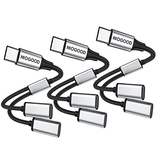 USB C auf USB C Buchse Adapter USB Y Splitter Kabel, USB C Stecker auf 2 USB C Buchse Kabelkonverter, Dual Double USB C Port Hub USB C Split Adapter für Laptop (NICHT für Monitor) von MOGOOD