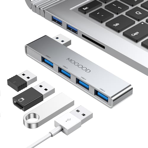 USB Hub für Laptop,MOGOOD USB Hub 3.0 USB Splitter Ultra Slim Daten USB Hub[Laden nicht unterstützt]Multi USB Port Expander USB Adapter Station für Laptop,Windows PC,Mac,Drucker,Flash Drive,Mobile HDD von MOGOOD