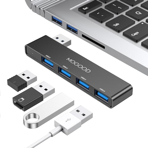 USB Hub für Laptop,MOGOOD USB Hub 3.0 USB Splitter Ultra Slim Daten USB Hub[Laden nicht unterstützt]Multi USB Port Expander USB Adapter Station für Laptop,Windows PC,Mac,Drucker,Flash Drive,Mobile HDD von MOGOOD