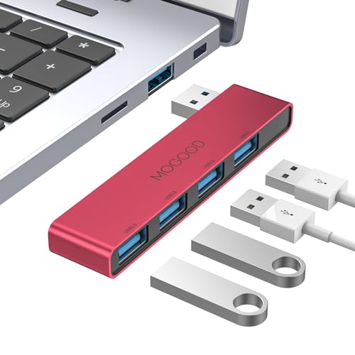 MOGOOD USB Hub für Laptops, USB Hub 3.0 Slitt von USB Ultra-Slim Data USB Hub [Laden Nicht unterstützt] USB Adapter Station Multi USB Port Expander für Laptop, Windows PC, Mac, Drucker, Flash Drive von MOGOOD