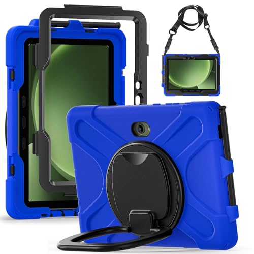 Schutzhülle für Samsung Galaxy Tab Active5 Pro 2025/Active4 Pro 2022/Active PRO 2019 (10,1 Zoll), 3-lagige Hybrid-Schutzhülle, stoßfest, robust, mit 360° drehbarem Ständer/Schultergurt, Blau von MOHDAHL