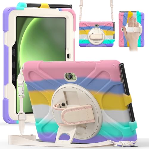 Schutzhülle für Samsung Galaxy Tab Active5 Pro 2025/Active4 Pro 2022/Active Pro 2019, 25,7 cm (10,1 Zoll), verbesserte militärische stoßfeste Schutzhülle mit Handschlaufe, Schultergurt und drehbarem von MOHDAHL