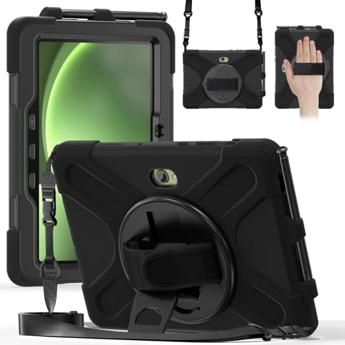 Schutzhülle für Samsung Galaxy Tab Active5 Pro 2025/Active4 Pro 2022/Active Pro 2019, 25,7 cm (10,1 Zoll), verbesserte militärische stoßfeste Schutzhülle mit Handschlaufe, Schultergurt und drehbarem von MOHDAHL