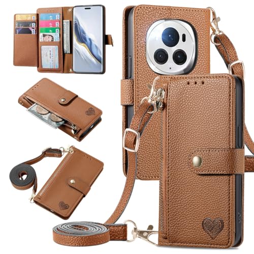MOJIA Geldbörse Hülle für Honor Magic 6 Pro / Magic6 Pro, Sanft Premium-Leder Klapphülle Handyhülle, Anti-Fall Schutzhülle mit Schulterriemen. Braun MOJIA Geldbörse Hülle für Honor Magic 6 Pro / Magic6 Pro, Sanft Premium-Leder Klapphülle Handyhülle, Anti-Fall Schutzhülle mit Schulterriemen. Braun von MOJIA