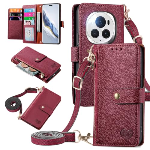 MOJIA Geldbörse Hülle für Honor Magic 6 Pro / Magic6 Pro, Sanft Premium-Leder Klapphülle Handyhülle, Anti-Fall Schutzhülle mit Schulterriemen. Rot MOJIA Geldbörse Hülle für Honor Magic 6 Pro / Magic6 Pro, Sanft Premium-Leder Klapphülle Handyhülle, Anti-Fall Schutzhülle mit Schulterriemen. Rot von MOJIA