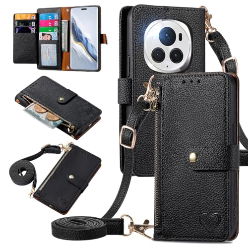 MOJIA Geldbörse Hülle für Honor Magic 6 Pro / Magic6 Pro, Sanft Premium-Leder Klapphülle Handyhülle, Anti-Fall Schutzhülle mit Schulterriemen. Schwarz MOJIA Geldbörse Hülle für Honor Magic 6 Pro / Magic6 Pro, Sanft Premium-Leder Klapphülle Handyhülle, Anti-Fall Schutzhülle mit Schulterriemen. Schwarz von MOJIA