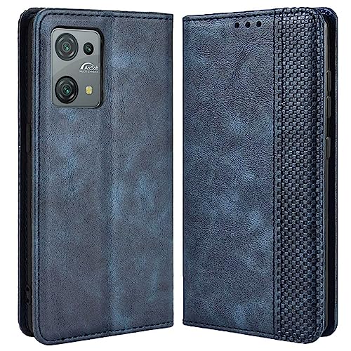 MOJIA Hülle Flip Case für Blackview Oscal C30 / Oscal C30 Pro, PU Dünne Magnetische Klapphülle Handyhülle Schutzhülle mit Kartenfach und Standfunktion. Blau von MOJIA