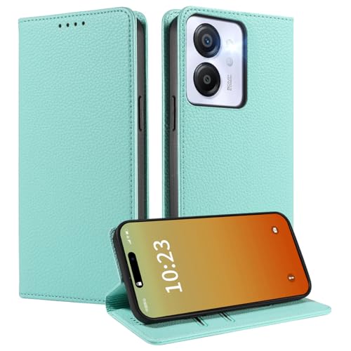MOJIA Hülle für Blackview Color 8 / Oscal Modern 8, [Starker Magnetverschluss] Premium PU Leder Wallet Case Flip Handyhülle, Kartenhalter Multifunktionshülle. Minzgrün von MOJIA
