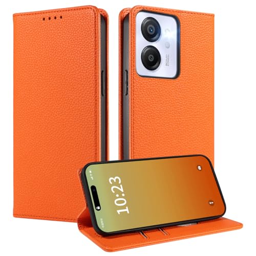 MOJIA Hülle für Blackview Color 8 / Oscal Modern 8, [Starker Magnetverschluss] Premium PU Leder Wallet Case Flip Handyhülle, Kartenhalter Multifunktionshülle. Orange von MOJIA