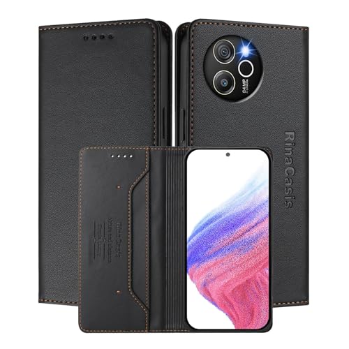 MOJIA Hülle für Blackview Shark 8, Sturz- und Kratzfest, PU Folio Leder Brieftaschen Schutzhülle [Magnetverschluss], Kartenhalter Ständerhülle. Black von MOJIA