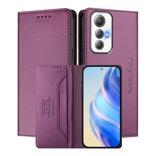 MOJIA Hülle für Cubot Max 5, Sturz- und Kratzfest, Hochwertiges PU-Leder Folio Brieftasche Handyhülle [magnetischer Verschluss]. Dark Purple von MOJIA