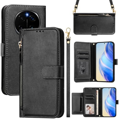 MOJIA Hülle für Honor Magic7 Pro/Magic 7 Pro, Geldbörse Schutzhülle mit Schultergurt und Handgelenkschlaufe, Kartenhalter Multifunktionale Handyhülle. Black MOJIA Hülle für Honor Magic7 Pro/Magic 7 Pro, Geldbörse Schutzhülle mit Schultergurt und Handgelenkschlaufe, Kartenhalter Multifunktionale Handyhülle. Black von MOJIA