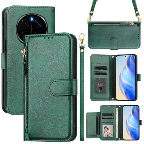 MOJIA Hülle für Honor Magic7 Pro/Magic 7 Pro, Geldbörse Schutzhülle mit Schultergurt und Handgelenkschlaufe, Kartenhalter Multifunktionale Handyhülle. Green MOJIA Hülle für Honor Magic7 Pro/Magic 7 Pro, Geldbörse Schutzhülle mit Schultergurt und Handgelenkschlaufe, Kartenhalter Multifunktionale Handyhülle. Green von MOJIA