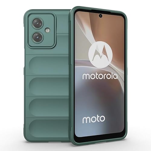 MOJIA Hülle für Motorola Moto G54 5G, Flüssiges Silikon Ultradünne Hochelastische Jelly-TPU-Handyhülle mit Unsichtbarem Airbag Schutzhülle. Grün von MOJIA