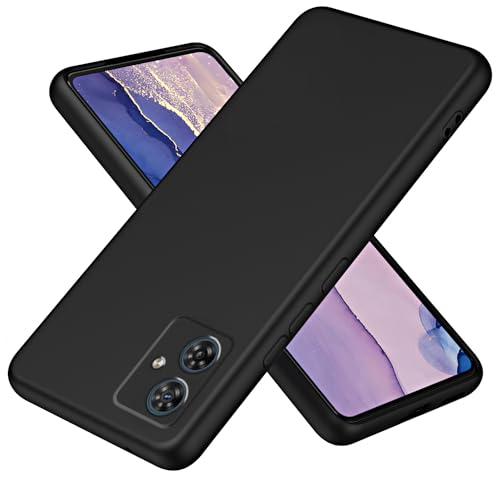 MOJIA Hülle für Motorola Moto G54 5G, Ultradünne Liquid Silicone Handyhülle, Weicher Anti-Fall Bumper, Anti-Fingerprint, Kamera All-Inclusive Schutzhülle. Schwarz von MOJIA