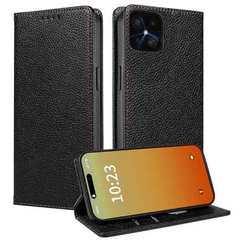 MOJIA Hülle für Oppo Reno 4Z 5G (Reno4 Z), [Starker Magnetverschluss] Premium PU Leder Wallet Case Flip Handyhülle, Kartenhalter Multifunktionshülle. Schwarz von MOJIA