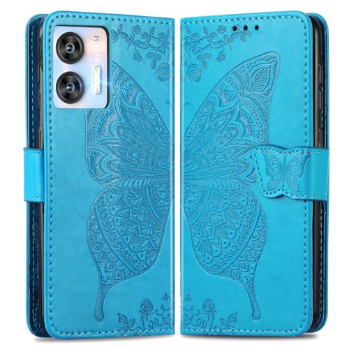 MOJIA Hülle für Oukitel C35 / C36, Schmetterlingsmuster Prägung Flip Wallet Slim Handyhülle mit Magnetverschluss Kartenfächer Ständer Handschlaufe. Blau MOJIA Hülle für Oukitel C35 / C36, Schmetterlingsmuster Prägung Flip Wallet Slim Handyhülle mit Magnetverschluss Kartenfächer Ständer Handschlaufe. Blau von MOJIA