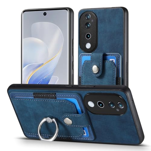 MOJIA Hülle für Vivo V40 5G, Ultra Dünne Anti-Fall TPU Handyhülle, Kartenhalter Multifunktionshülle mit Halterungsring. Blau von MOJIA