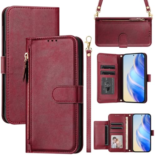 MOJIA Hülle für ZTE Nubia Focus 2 Ultra 5G, Geldbörse Schutzhülle mit Schultergurt und Handgelenkschlaufe, Kartenhalter Multifunktionale Handyhülle. Red MOJIA Hülle für ZTE Nubia Focus 2 Ultra 5G, Geldbörse Schutzhülle mit Schultergurt und Handgelenkschlaufe, Kartenhalter Multifunktionale Handyhülle. Red von MOJIA