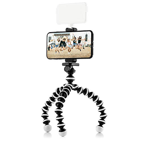 MOJGOEAR Flexibles Stativ mit extra flexiblen Beinen – Für Smartphone/Kompaktkamera/Action-Cam – Bis zu 25 cm hoch – Mit Halterung für Smartphones bis zu 9,5 cm Breite – Schwarz/Weiß MOJGOEAR Flexibles Stativ mit extra flexiblen Beinen – Für Smartphone/Kompaktkamera/Action-Cam – Bis zu 25 cm hoch – Mit Halterung für Smartphones bis zu 9,5 cm Breite – Schwarz/Weiß von MOJOGEAR