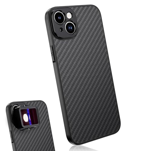 MOJOGEAR 17-mm-Objektivhülle kompatibel mit i Phone 15 – Smartphone Gehäuse mit Objektivhalterung — Carbon — Schwarz von MOJOGEAR