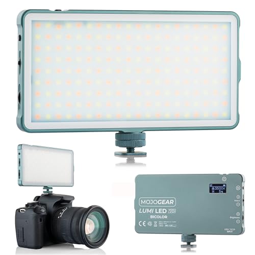 MOJOGEAR Lumi Bicolor LED-Lampe Medium – 12 W – Robustes Metall – 4000 mAh-Akku – weißes/gelbes Licht – leistungsstarke Lampe für Kamera/Studio/Video – Grau MOJOGEAR Lumi Bicolor LED-Lampe Medium – 12 W – Robustes Metall – 4000 mAh-Akku – weißes/gelbes Licht – leistungsstarke Lampe für Kamera/Studio/Video – Grau von MOJOGEAR