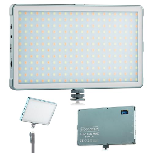 MOJOGEAR Lumi Bicolor LED-Lampe Medium – 18,5 W – Robustes Metall – 10.000 mAh Akku – weiß/gelbes Licht – leistungsstarke Kameralampe/Videolampe/Studiolampe – Grau MOJOGEAR Lumi Bicolor LED-Lampe Medium – 18,5 W – Robustes Metall – 10.000 mAh Akku – weiß/gelbes Licht – leistungsstarke Kameralampe/Videolampe/Studiolampe – Grau von MOJOGEAR