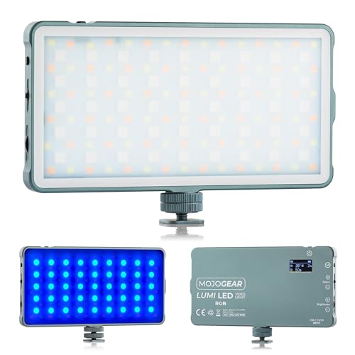 MOJOGEAR Lumi RGB LED-Lampe Medium – 12 W – Robustes Metall – 4000 mAh – Akku – Farben und weißes/gelbes Licht – langlebige Lampe für Kamera/Studio/Video – Grau MOJOGEAR Lumi RGB LED-Lampe Medium – 12 W – Robustes Metall – 4000 mAh – Akku – Farben und weißes/gelbes Licht – langlebige Lampe für Kamera/Studio/Video – Grau von MOJOGEAR