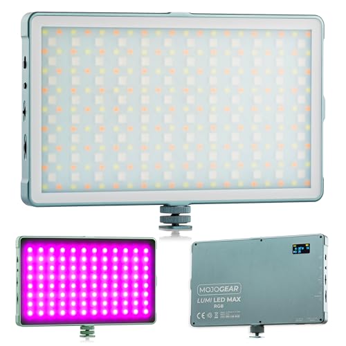 MOJOGEAR Lumi RGB LED-Lampe Medium – 18,5 W – Robustes Metall – 10.000 mAh Akku Power Bank – Farben und weiß/gelbes Licht – leistungsstarke Kameralampe/Videolampe/Studiolampe – Grau MOJOGEAR Lumi RGB LED-Lampe Medium – 18,5 W – Robustes Metall – 10.000 mAh Akku Power Bank – Farben und weiß/gelbes Licht – leistungsstarke Kameralampe/Videolampe/Studiolampe – Grau von MOJOGEAR
