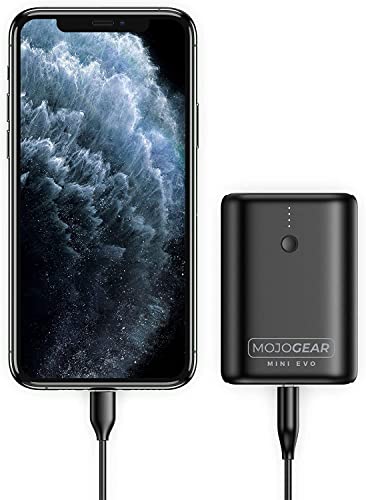 MOJOGEAR Mini EVO - Die allerkleinste 10000 mAh Powerbank der Welt - 22.5W Schnelladung (Quick Charge 3.0 & USB-PD) Externe Batterie Akku Power Bank Klein - Schwarz von MOJOGEAR