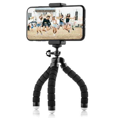 MOJOGEAR Mini Flexibele Handy Stativ - Octopus Reisestativ - Stativ mit Smartphone Halter für iPhone, Android Phone and GoPro MOJOGEAR Mini Flexibele Handy Stativ - Octopus Reisestativ - Stativ mit Smartphone Halter für iPhone, Android Phone and GoPro von MOJOGEAR