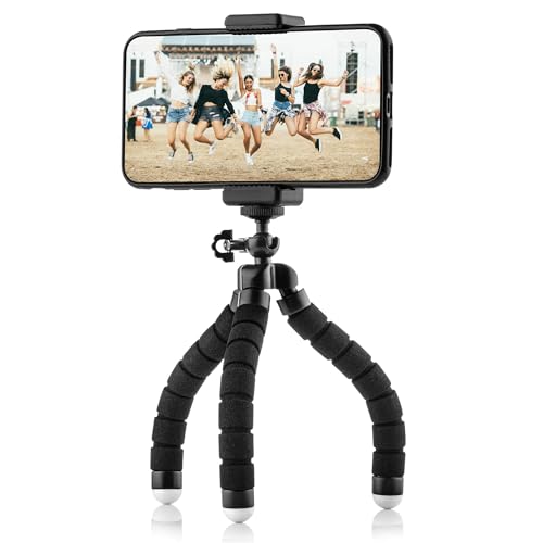 MOJOGEAR Mini Flexibele Handy Stativ - Octopus Reisestativ - Stativ mit Smartphone Halter für iPhone, Android Phone and GoPro von MOJOGEAR